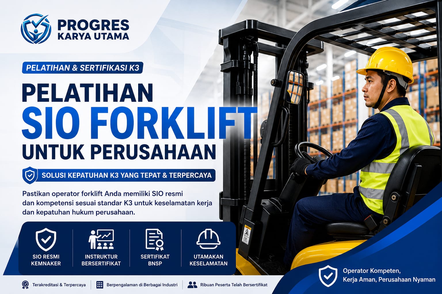 Pelatihan SIO Forklift untuk Perusahaan: Solusi Kepatuhan K3