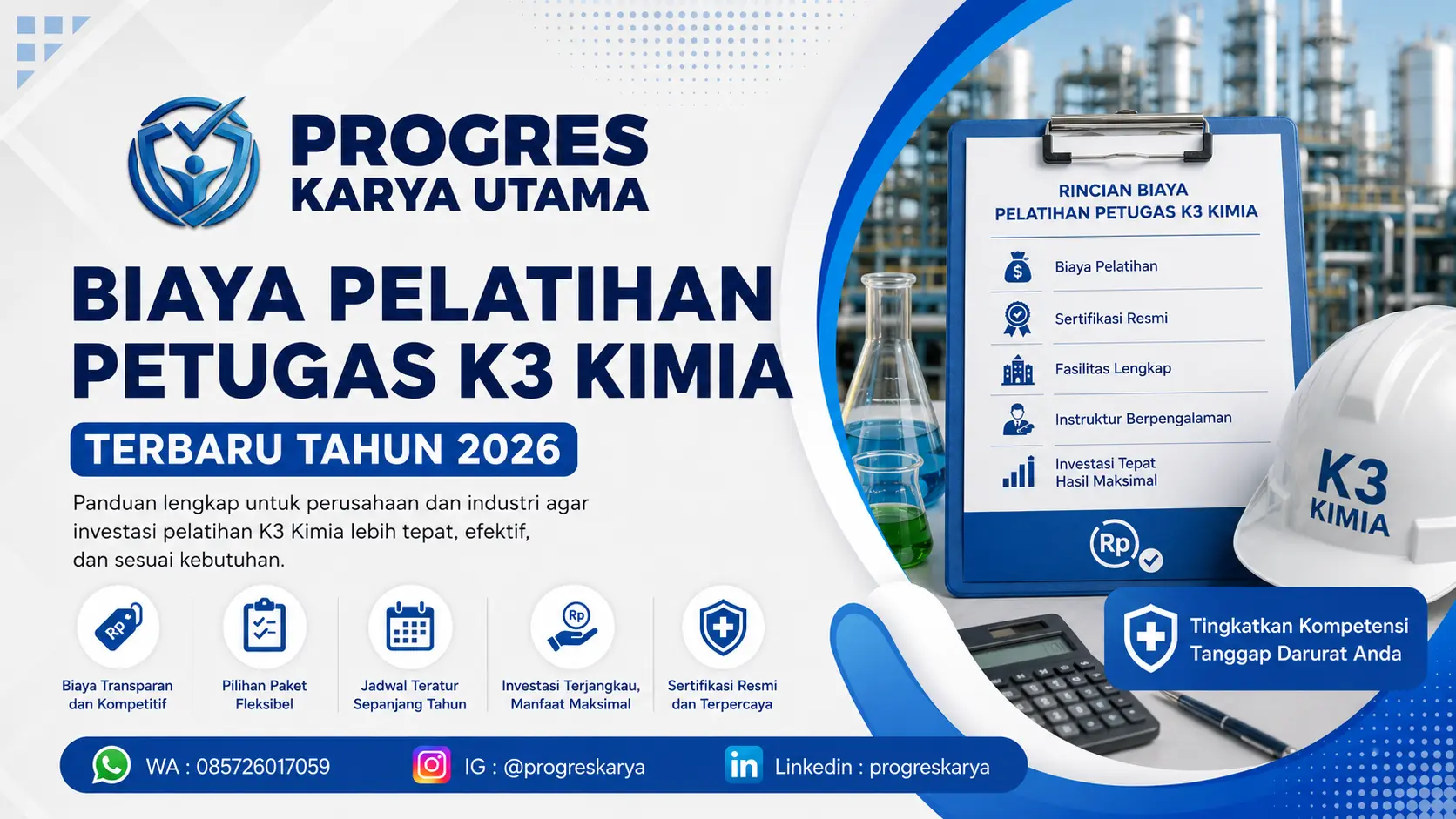 Biaya Pelatihan Petugas K3 Kimia Terbaru Tahun 2026: Panduan Lengkap untuk Perusahaan dan Industri