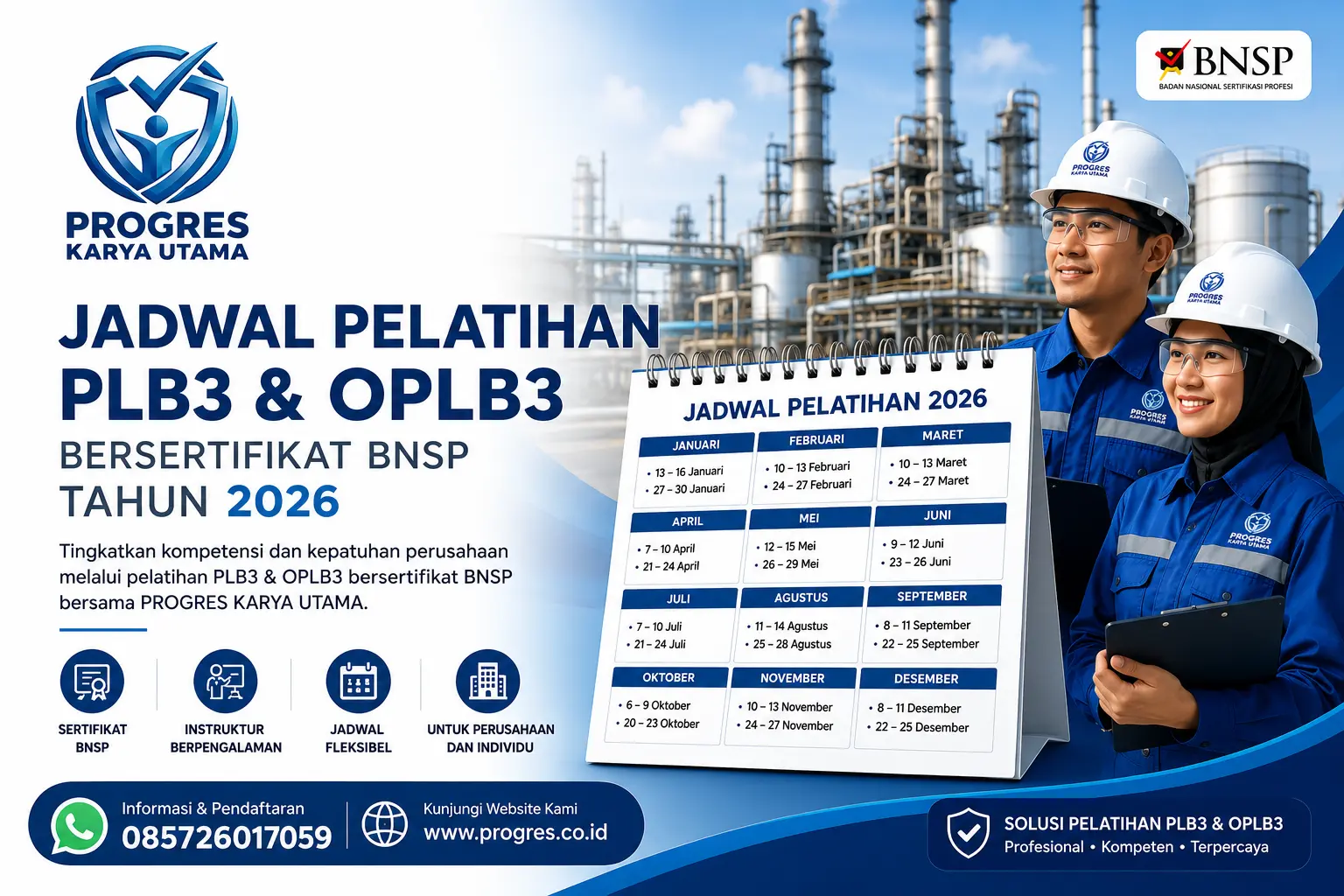 Jadwal Pelatihan PLB3 dan OPLB3 Bersertifikat BNSP Tahun 2026