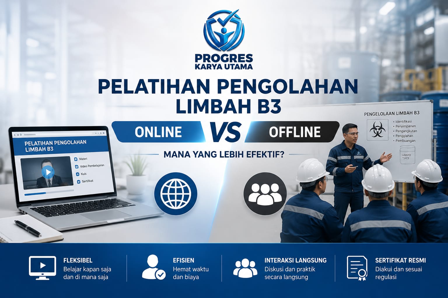 Pelatihan Pengolahan Limbah B3 Online vs Offline: Mana yang Lebih Efektif?