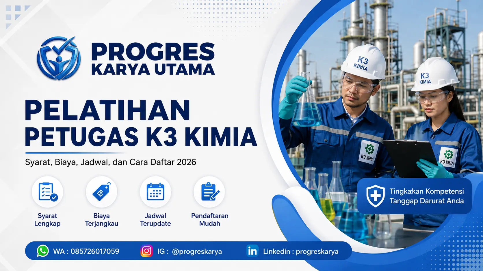 Pelatihan Petugas K3 Kimia: Syarat, Biaya, Jadwal, dan Cara Daftar 2026