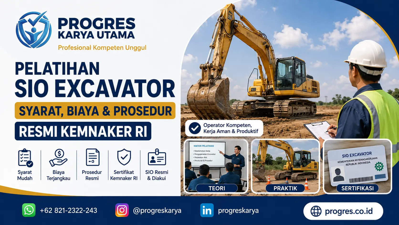 Pelatihan SIO Excavator: Syarat, Biaya, dan Prosedur Resmi Kemnaker RI